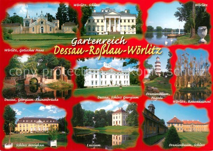 Dessau-Rosslau Woerlitz-Gotisches-Haus Rousseauinsel Òranienbaum-Schloss Luisium