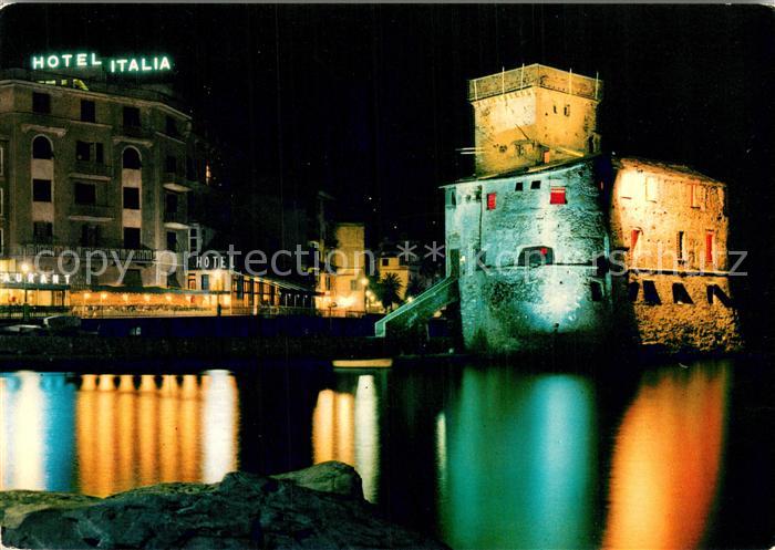 Rapallo IT Schloss bei Nacht