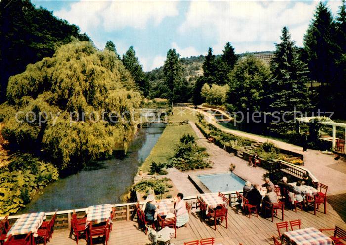 Manderscheid Eifel Hotel-Cafe Heidsmuehle Terrasse