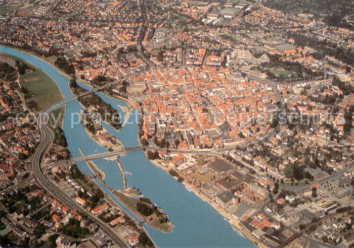 Hameln Weser Fliegeraufnahme Panorama m. hist. Stadtkern