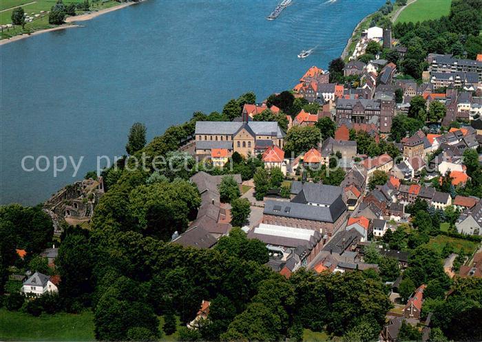 Kaiserwerth Fliegeraufnahme St.-Suitbertus-Basilika m. Stadt