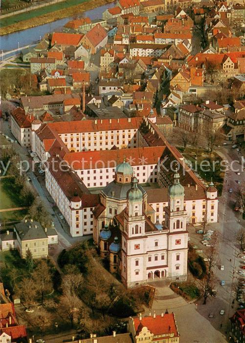 Kempten Allgaeu Fliegeraufnahme St-Lorenz-Kirche u. fuerstl. Residenzschloss