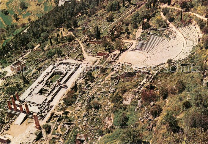 Delfi Delphi Fliegeraufnahme Theater u. Apollotempel