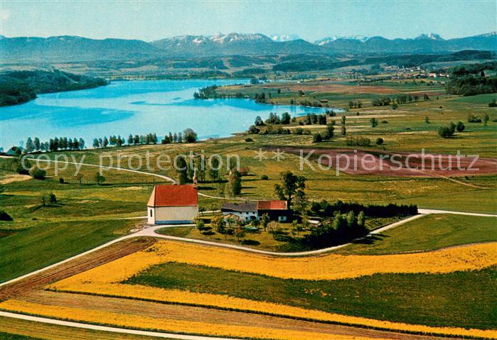 St Colomann Fliegeraufnahme Waginger-See m. d. Chiemgauer Bergen