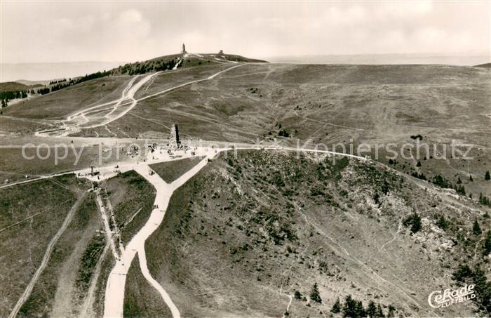 Feldberg 1450m Schwarzwald Fliegeraufnahme mit Seebuck und Bismarckdenkmal