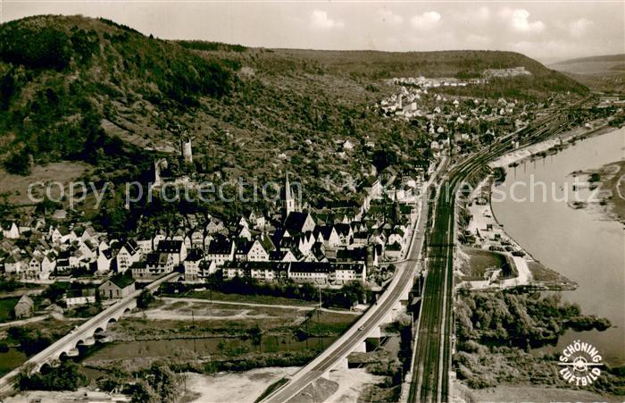 Gemuenden Main Drei Fluesse Stadt Fliegeraufnahme