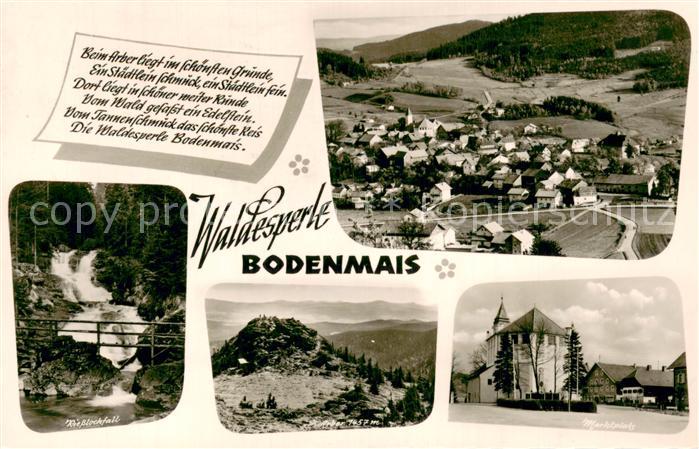 Bodenmais Riesslochfall Panorama Arber Marktplatz Kirche