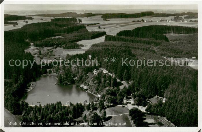 Bad Woerishofen Sonnenbuechl mit See Fliegeraufnahme