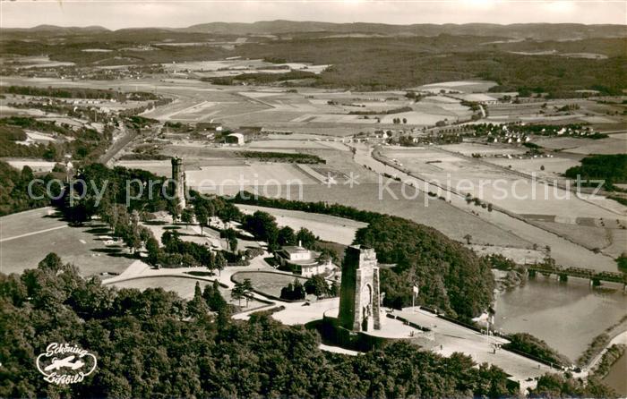 Hohensyburg Dortmund Fliegeraufnahme mit Ruhrtalblick
