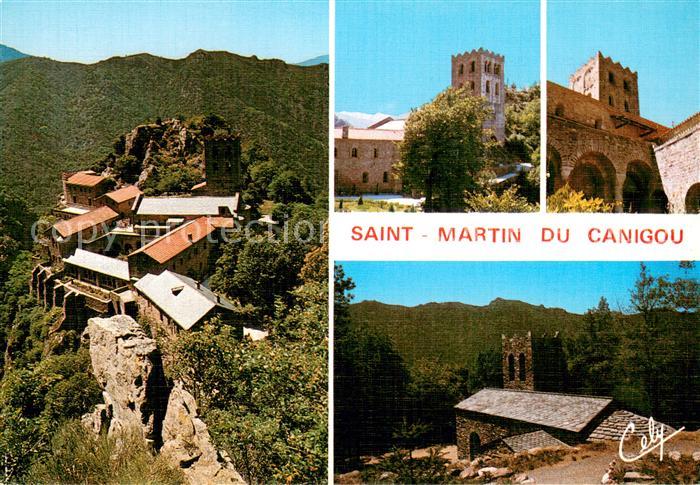 St Martin du Canigou Vue generale aerienne St Martin le Vieux Detail de l'Abbaye