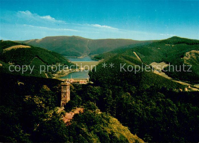 Bad Lauterberg Bismarckturm und Odertalsperre Fliegeraufnahme