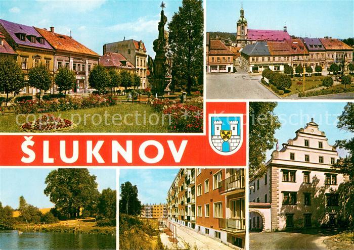 Sluknov Schluckenau CZ Namesti MIru Koupaliste Nova vystavba Zamek