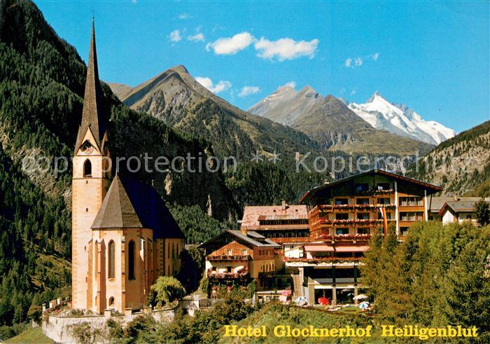 Heiligenblut Kaernten Hotel Glocknerhof Kirche Blick zum Grossglockner Hohe Taue