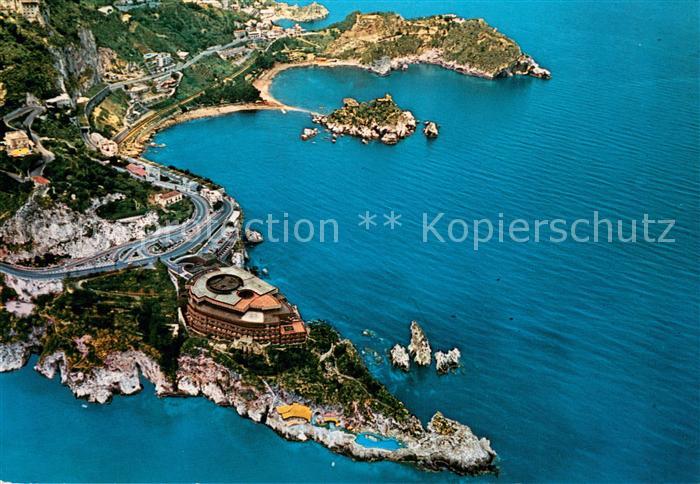 Taormina Sicilia Panorama della costa taorminese veduta aerea