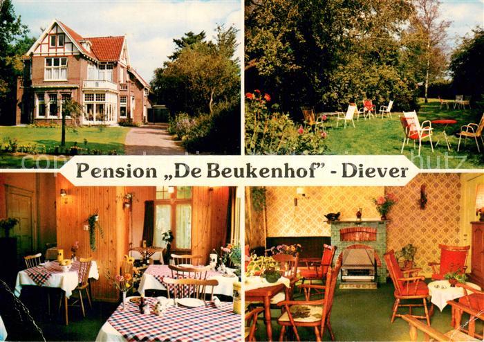 Diever Pension De Beukenhof Gastraum Kaminzimmer Garten