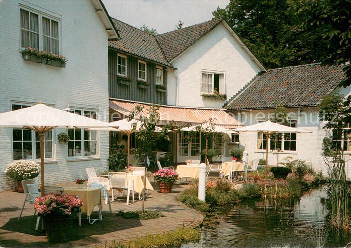 Lage Vuursche Hotel Restaurant De Kastanjehof Gartenterrasse Teich