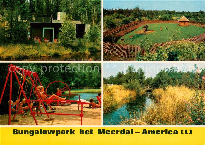America Niederlande Bungalowpark het Meerdal Tiergehege Kinderspielplatz Bach