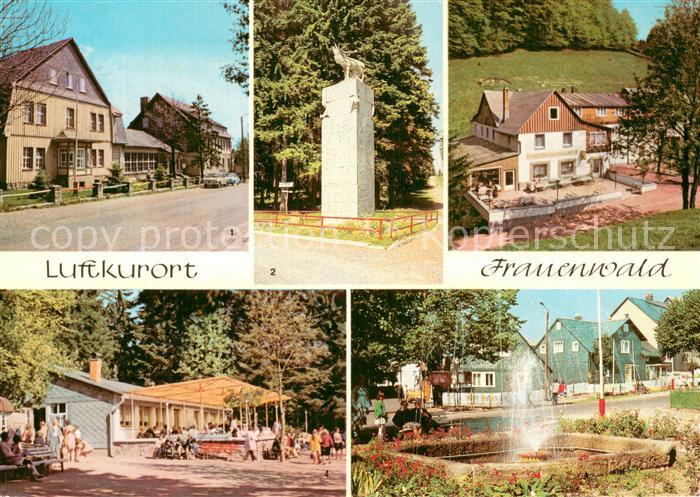 Frauenwald Thueringen FDGB Erholungsheim Raymonde Dien Monument Gaststaette Frau