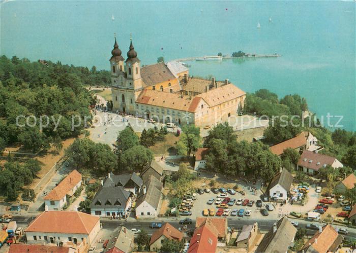 Tihany HU Fliegeraufnahme mit Kloster Kirche