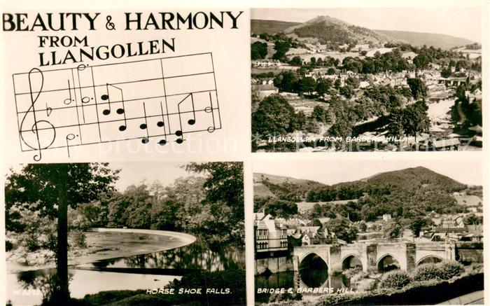 Llangollen Wales UK Horse Shoe Falls View from Barbers Hill Bridge and Barbers H