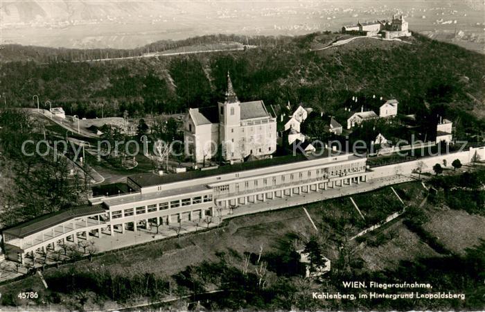 Wien Fliegeraufnahme mit Kahlenberg und Leopoldsberg