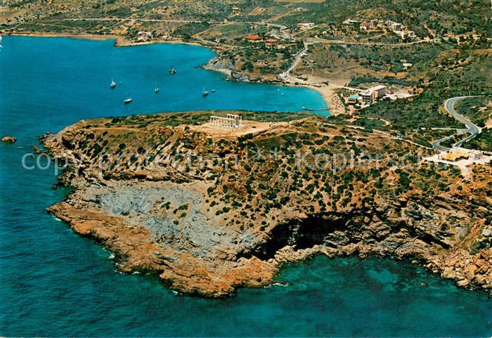 Sunion Tempel des Poseidon Fliegeraufnahme
