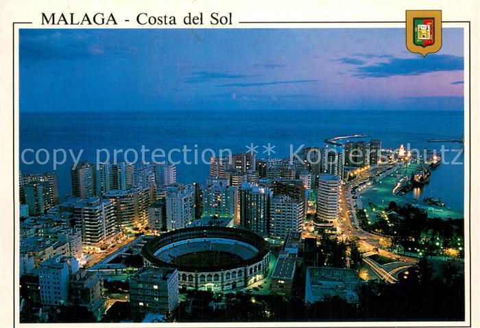 Malaga Andalucia Plaza de Toros La Malagueta de noche