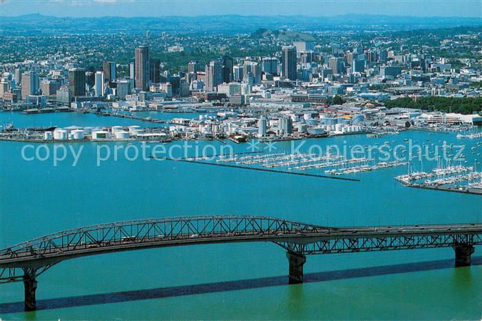 Auckland City and the Harbour Bridge from the air