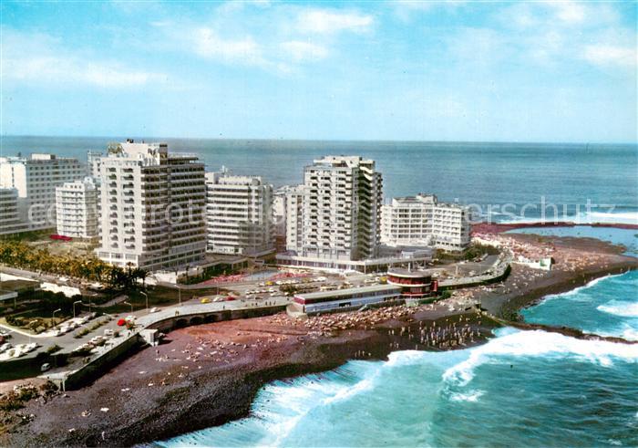 Puerto-de-la-Cruz Tenerife ES Playa de Martianezcon Hoteles Fliegeraufnahme