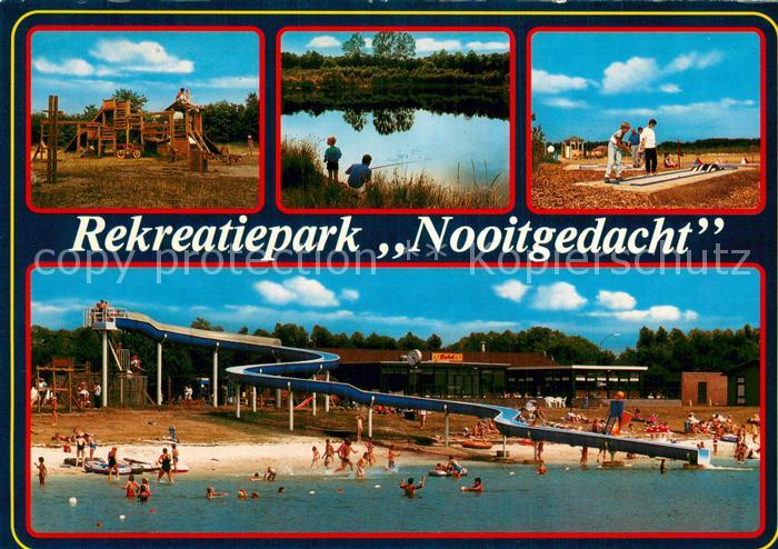 Rolde NL Rekreatiepark Nooitgedacht Spielplatz Angeln Minigolf Strand Wasserruts