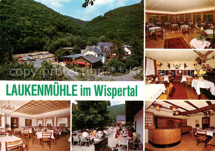 Lorch Rheingau Cafe Restaurant Laukenmuehle im Wispertal Gastraeume Terrasse