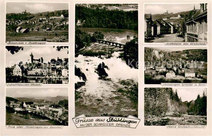 Stuehlingen Panorama Schaffhausen Rheinfall Ortspartie Grenze und Zell Obere Wut