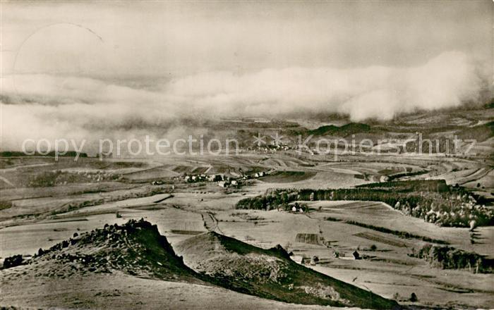 Rhoen Region Wasserkuppe im Nebel Pferdskopf Poppenhausen