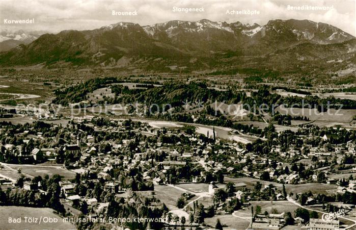 Bad Toelz Fliegeraufnahme mit Isartal und Benediktenwand