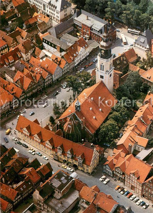 Celle Niedersachsen Rathaus mit Stadtkirche Fliegeraufnahme