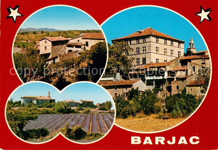 Barjac  30 Gard Regards sur la ville et les champs de lavande des environs