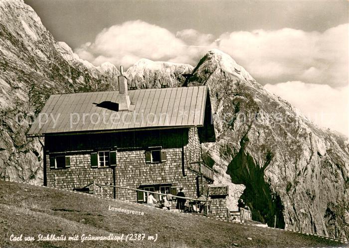 Torrenerjoch 1736m Berchtesgaden Carl von Stahlhaus mit Gruenwandkopf