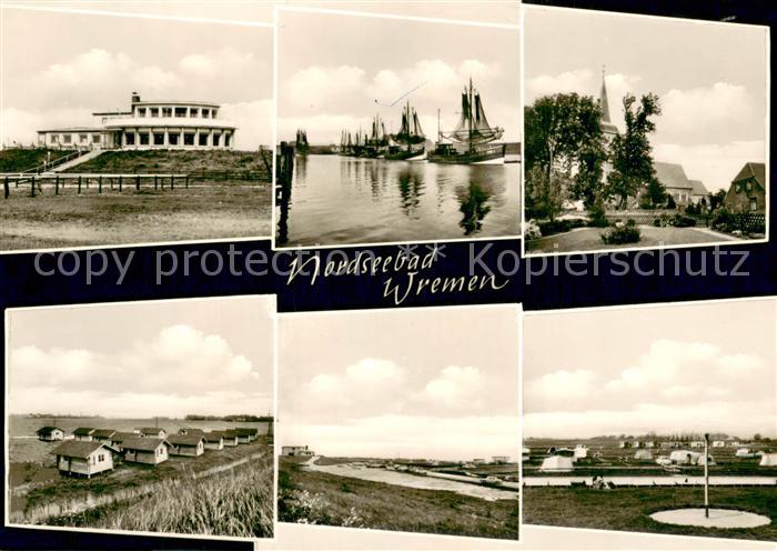 Wremen Teilansichten Nordseebad an der Wesermuendung Fischkutter