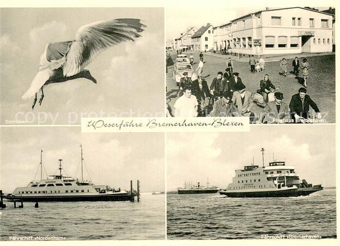 Blexen Weserfaehre Bremerhaven Blexen Faehrschiffe Seemoewe Faehrhaus