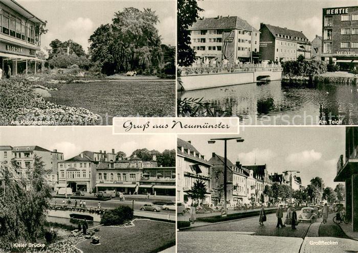 Neumuenster  Schleswig-Holstein Am Klostergraben Kieler Bruecke Teich Grossfleck
