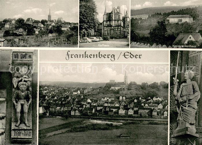 Frankenberg Eder Stadtpanorama Rathaus Krankenhaus