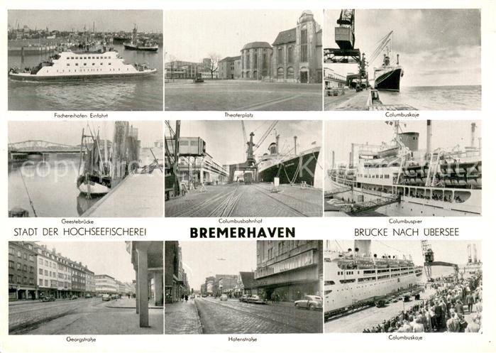 Bremerhaven Fischereihafen Columbuskaje Geestebruecke Pier Theaterplatz Strassen