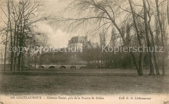 Chateauroux 36 Indre Chateau Raoul pris de la prairie St Gildas