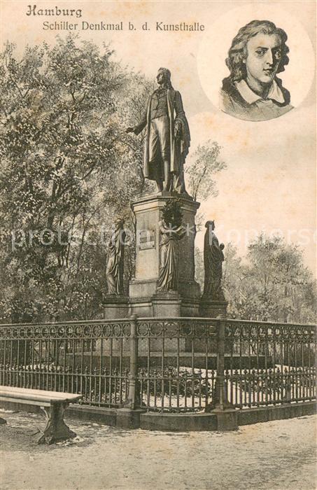 HAMBURG  CITY Schiller Denkmal bei der Kunsthalle