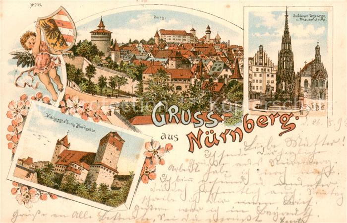 NueRNBERG  CITY Burg Frauenkirche Brunnen Kaiserstallung Nordseite