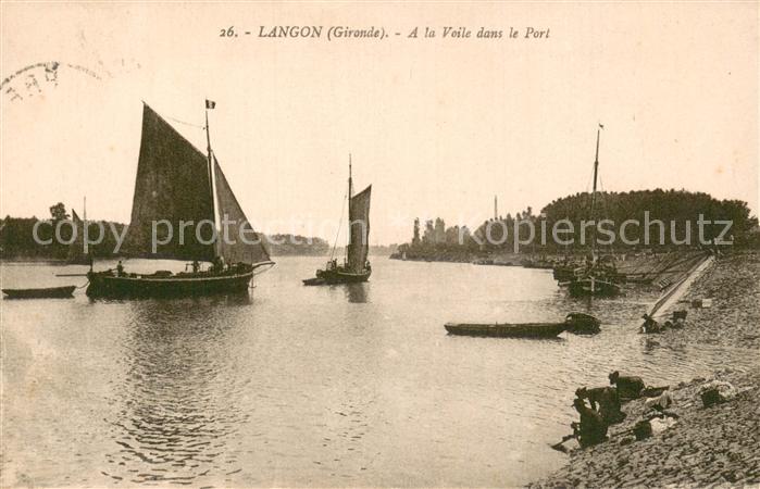 Langon Gironde A la Veile dans le Port