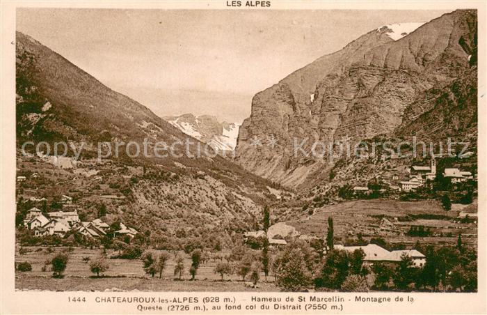 Chateauroux-les-Alpes 05 Hameau de St Marcellin Montagne de la Queste au fond co
