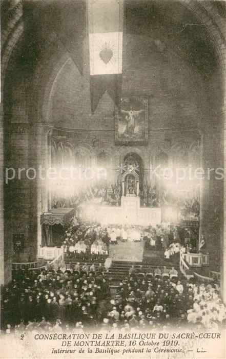Montmartre Paris Consecration de la Basilique du Sacre Coeur de Montmartre 1919