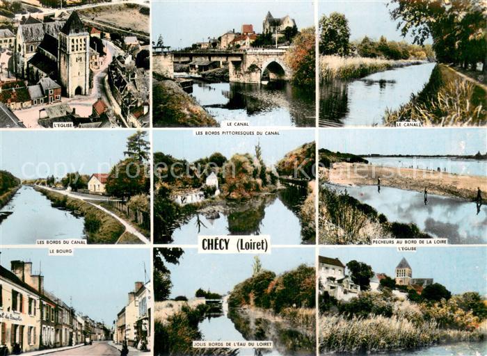 Checy Eglise Le Canal Les Bords Pecheurs au bord de la Loire Le Bourg Jolie bord