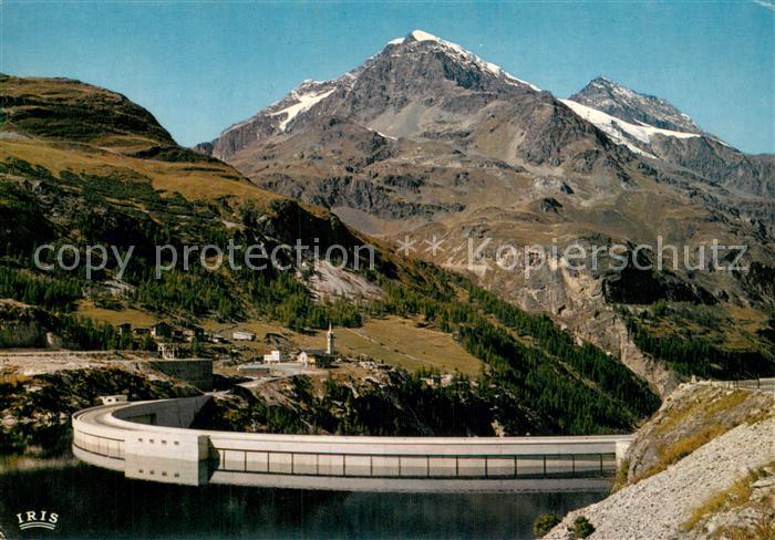 Tignes 73 Le barrage la Sache et le Mont Pourri